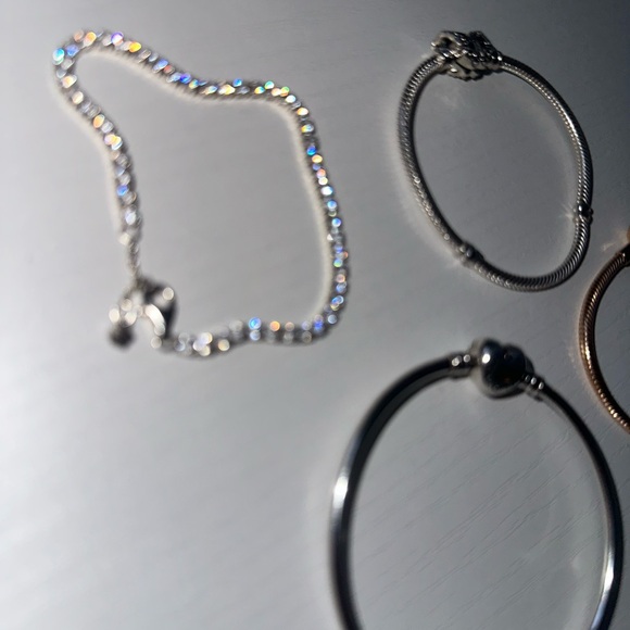 Pandora Silver and Rose Gold Heart Bracelets Set - Picture 3 of 4